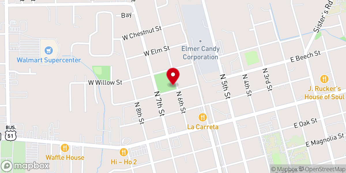 Map showing location of Ponchatoula Rotary Club