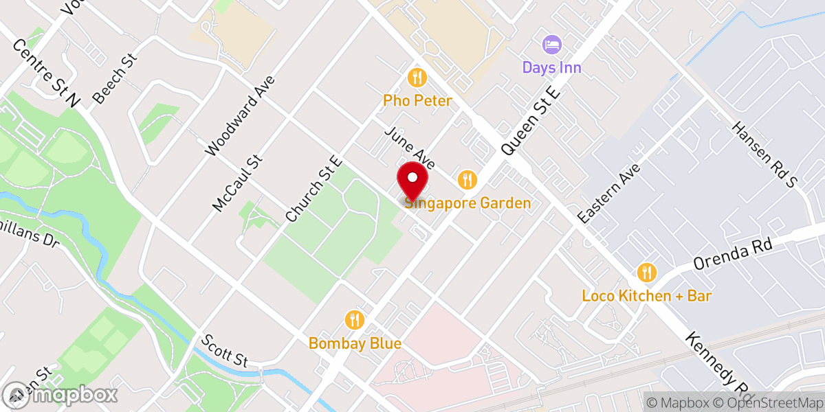 Map showing location of King's Court Brampton RCCG