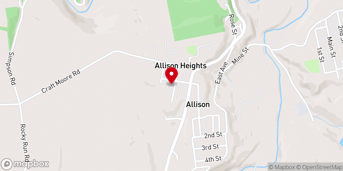 Map showing location of Allison Church of the Nazarene