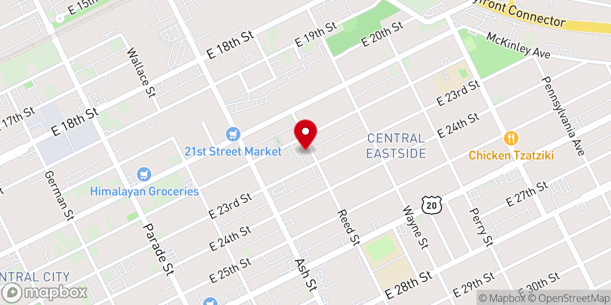 Map showing location of Holy Trinity Catholic Church