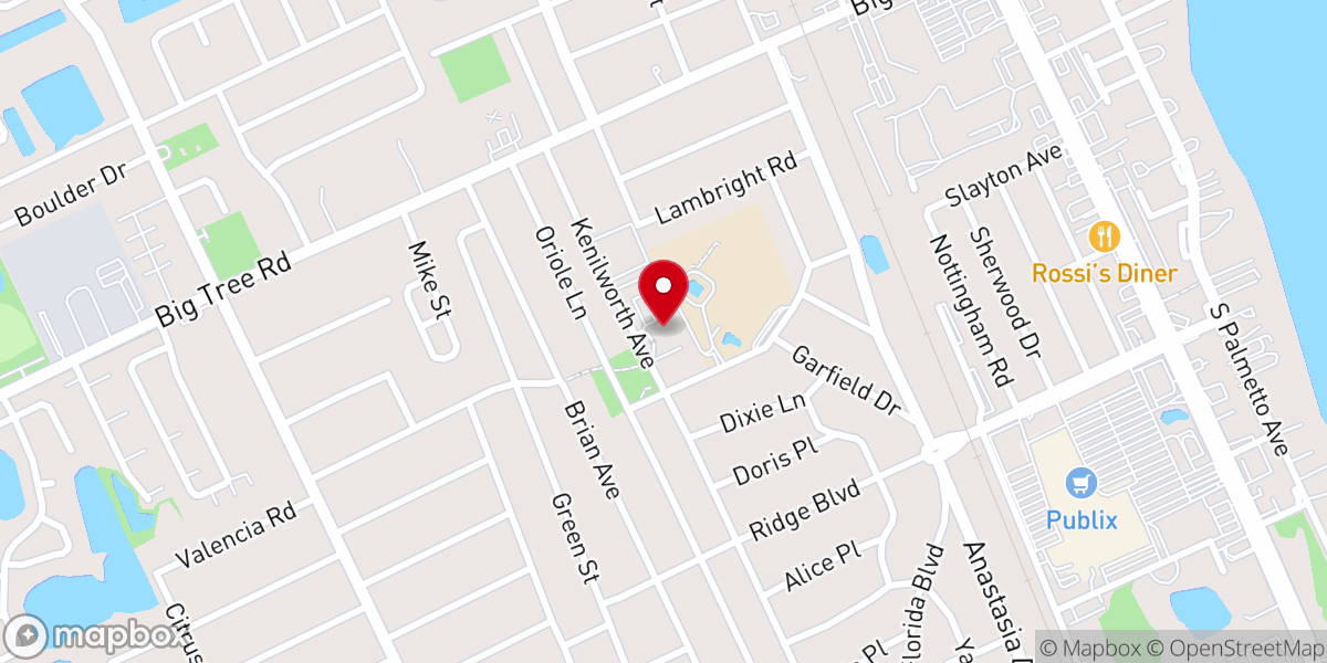 Map showing location of First Baptist Church South Daytona