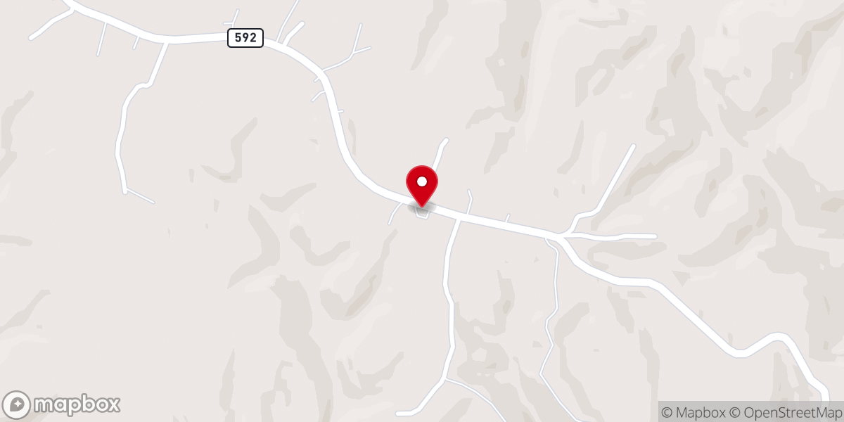 Map showing location of Sulphur Springs Baptist Church