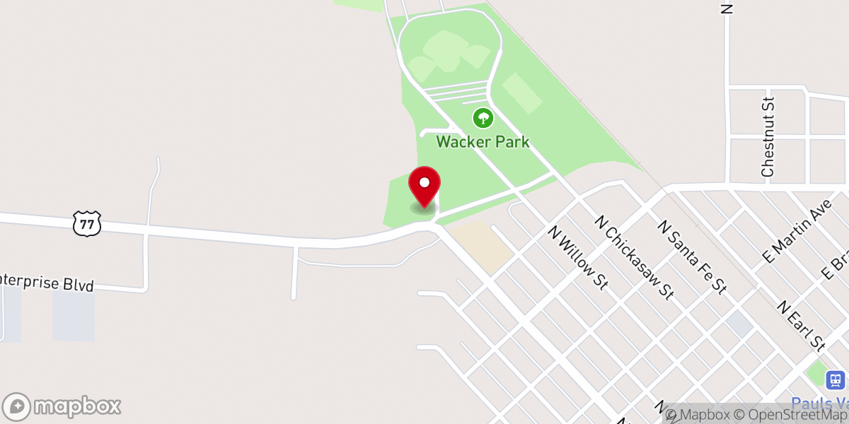 Map showing location of Samaritans of Pauls Valley