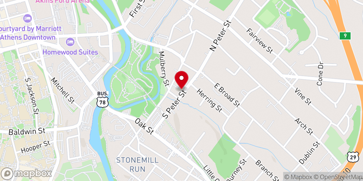 Map showing location of Full Gospel Tabernacle