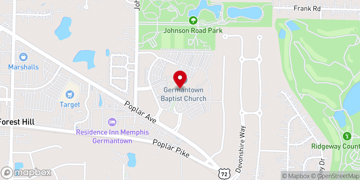 Map showing location of Germantown Baptist Church