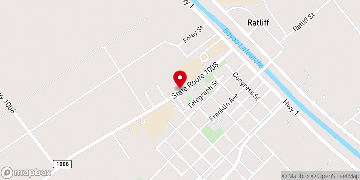Map showing location of Assumption Parish Health Unit
