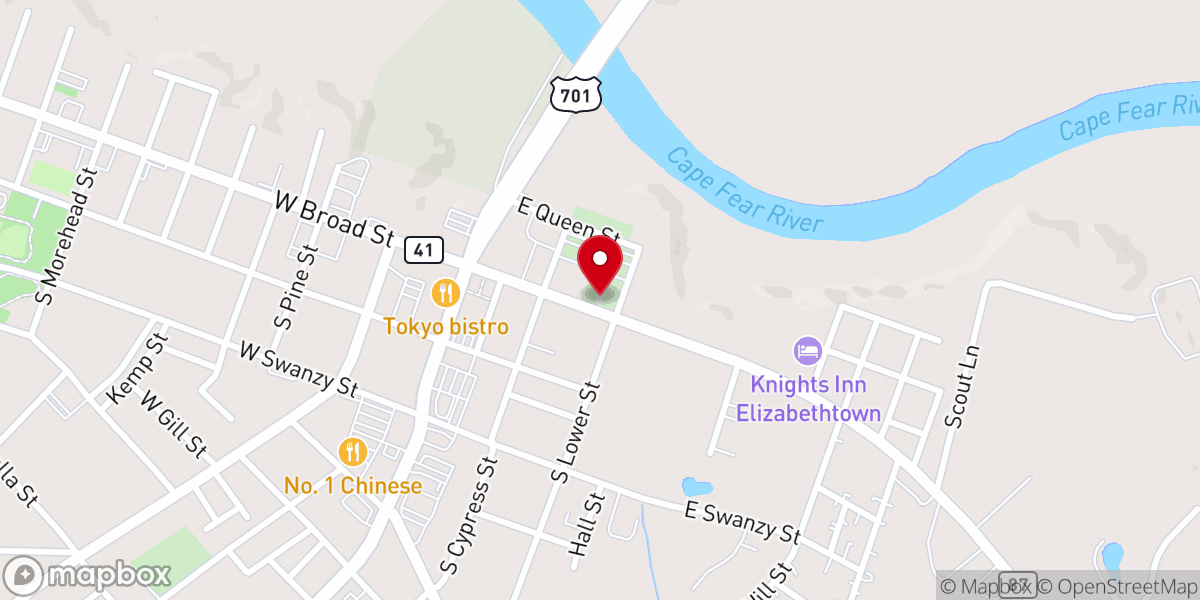 Map showing location of Old Trinity Methodist Church