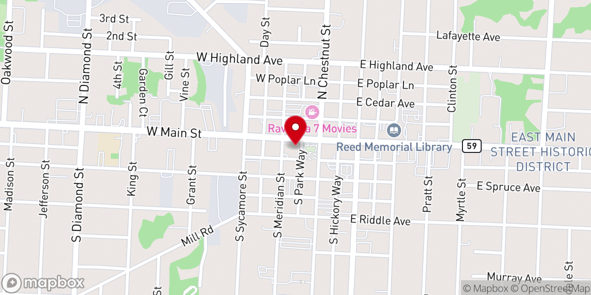 Map showing location of Catholic Charities