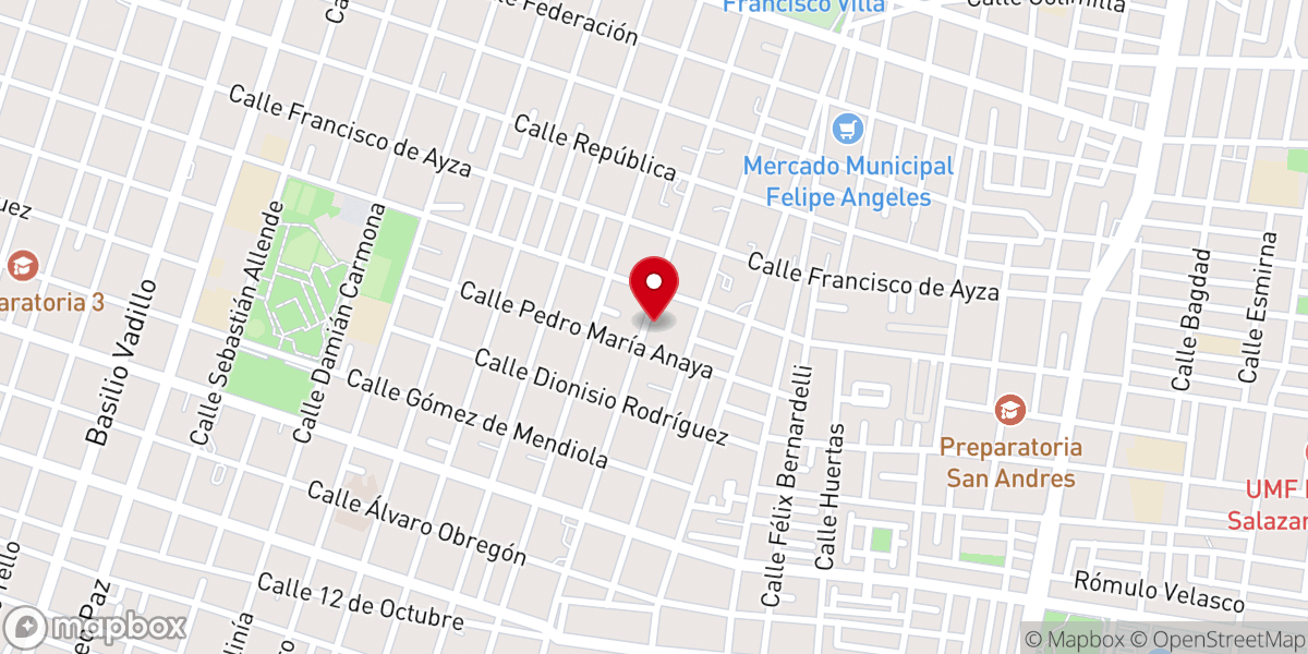 Map showing location of Parroquia De San Lucas Evangelista