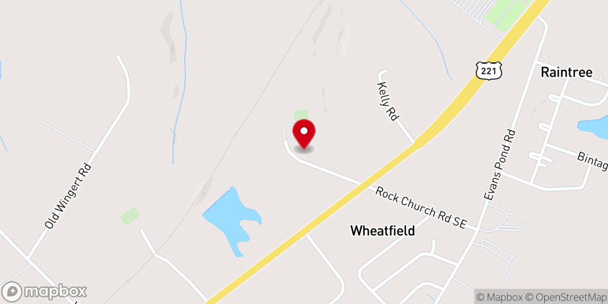 Map showing location of Rock Presbyterian Church