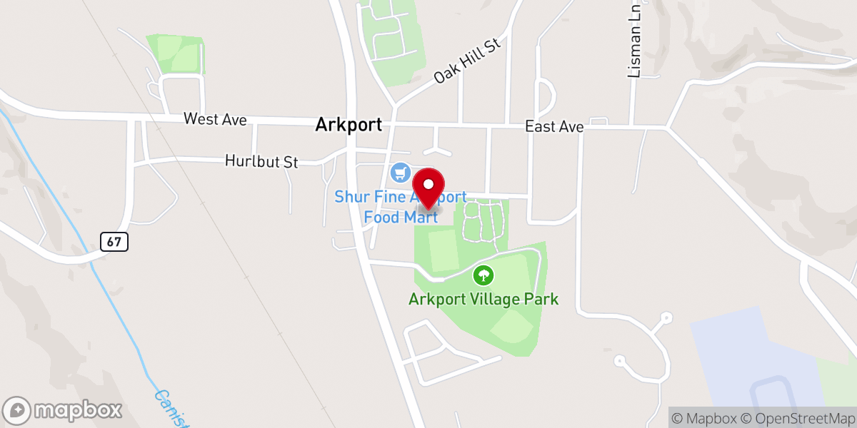 Map showing location of Arkport Village Hall