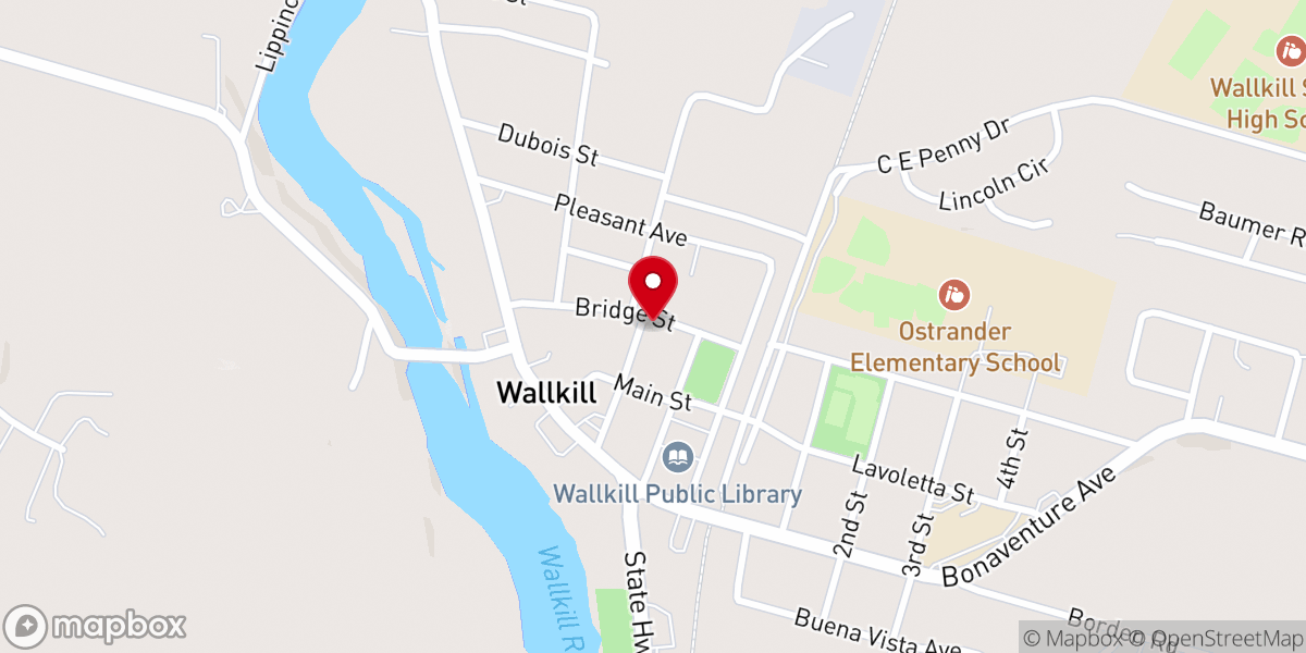 Map showing location of Wallkill Reformed Church