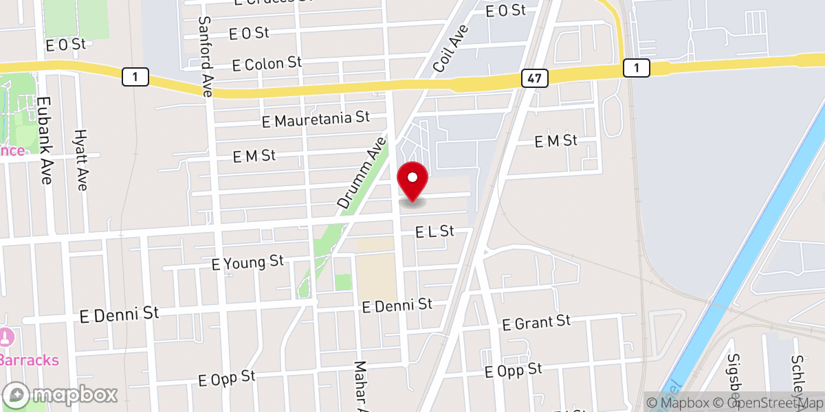 Map showing location of Apostolic Faith Center