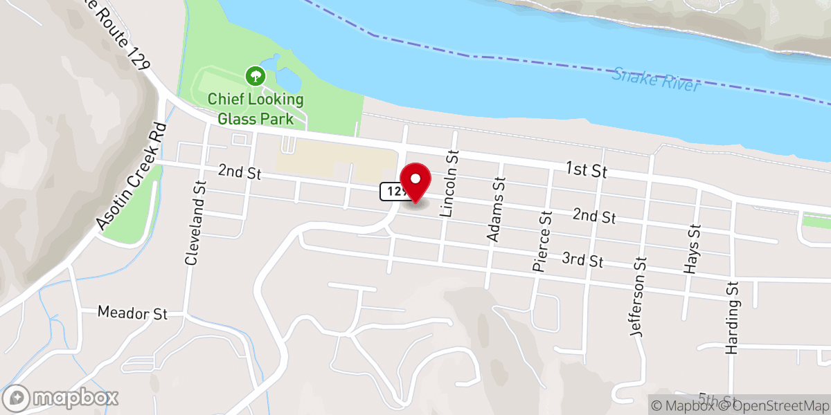Map showing location of Asotin