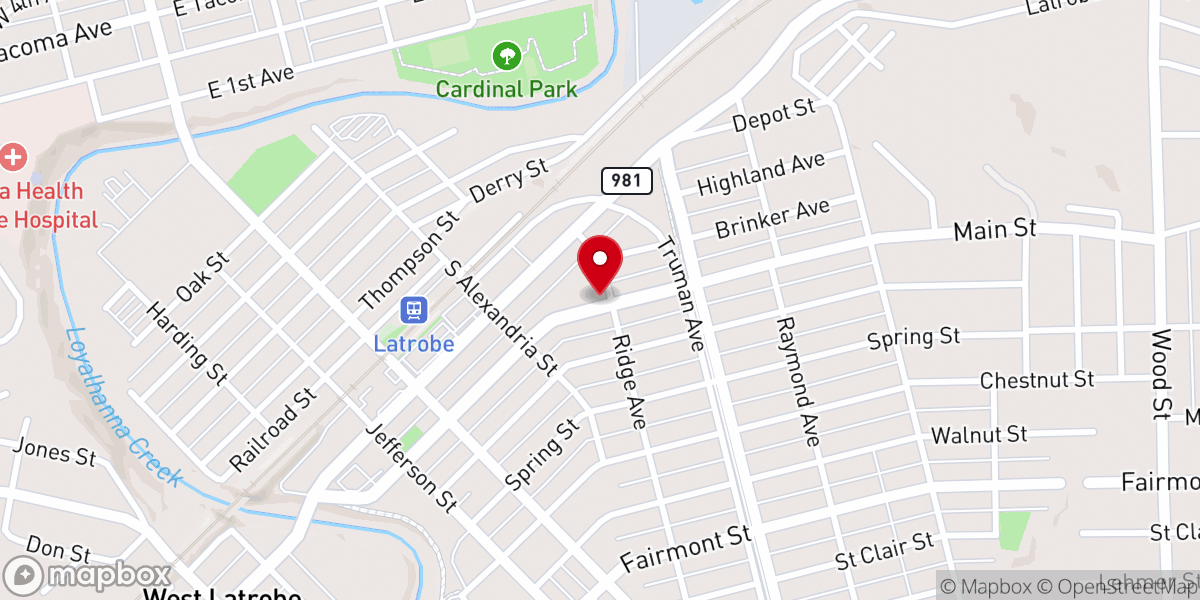 Map showing location of Latrobe Community Ministries