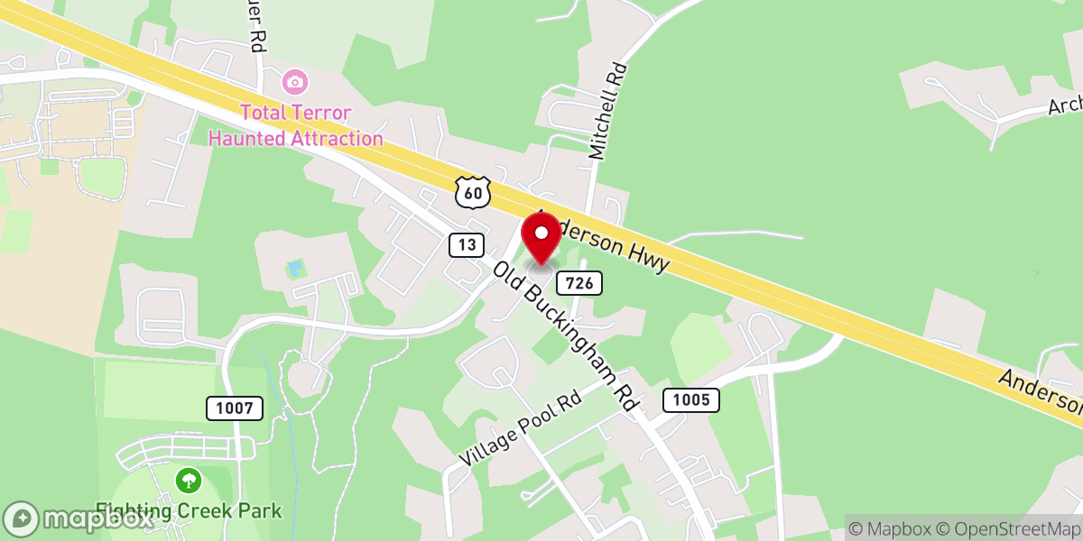 Map showing location of Hollywood Baptist Church