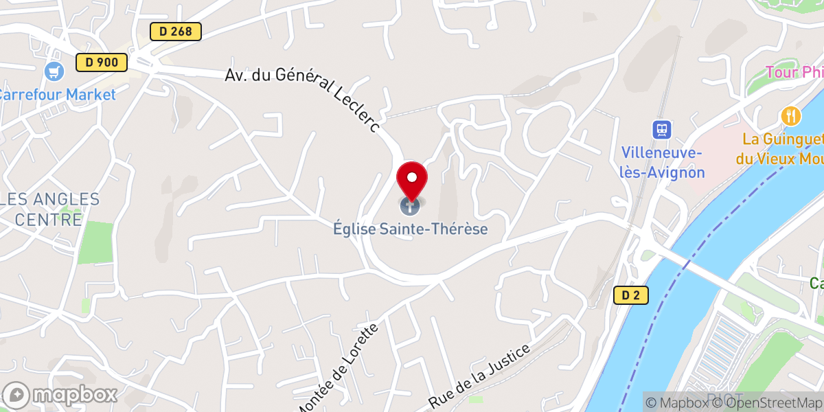 Map showing location of Église Sainte Thérèse de l’enfant Jésus