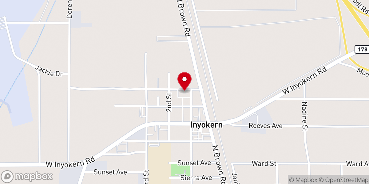 Map showing location of Bethel Missionary Baptist Church