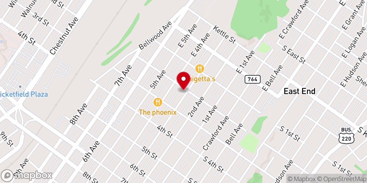 Map showing location of Bethany Lutheran Church