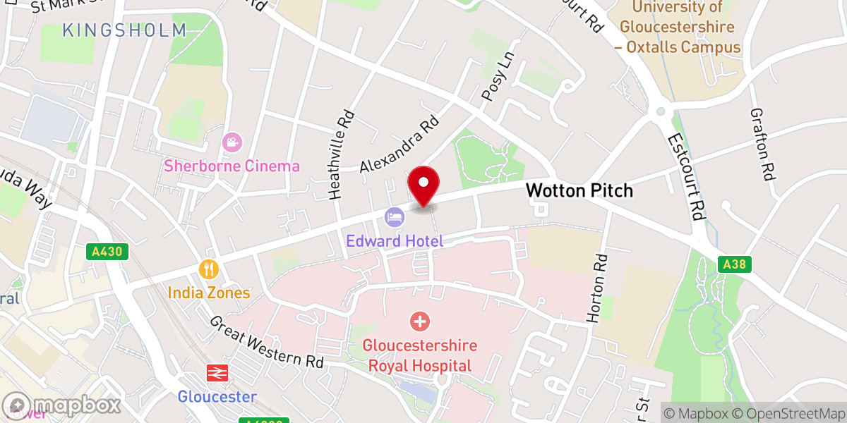 Map showing location of St Margarets Church