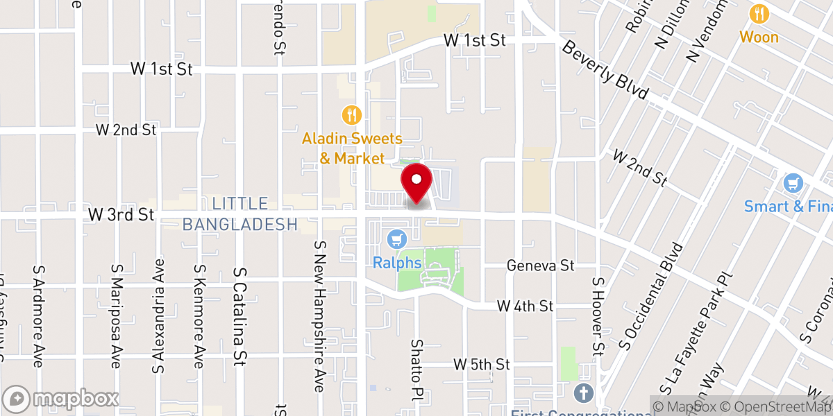 Map showing location of LA First Church of the Nazarene
