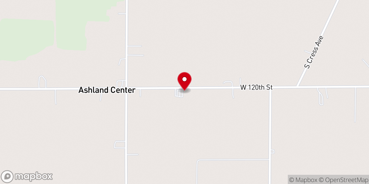 Map showing location of Ashland Center Church-Christ