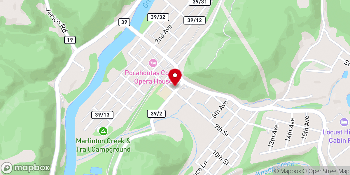 Map showing location of St. John's Episcopal Church