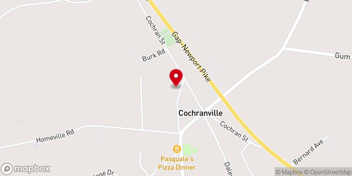 Map showing location of Cochranville United Methodist Church