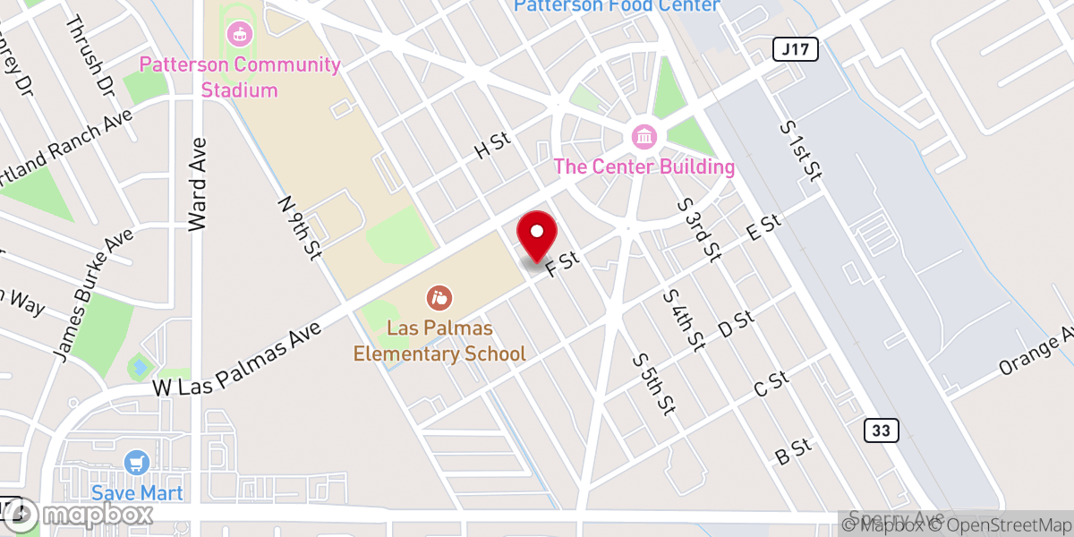 Map showing location of First Assembly of God Church