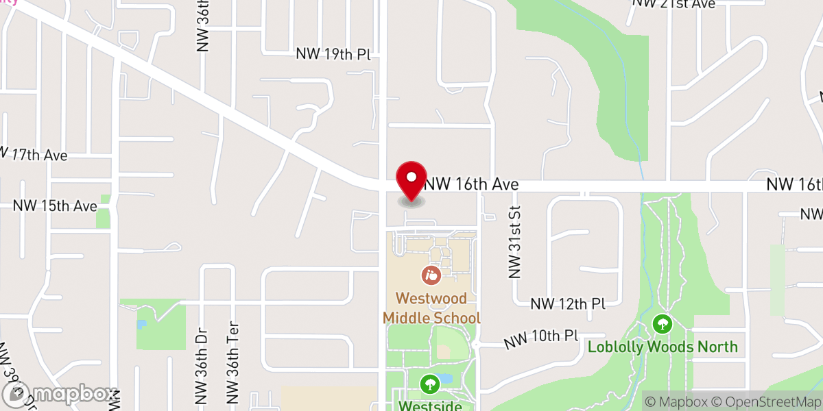 Map showing location of Westminster Presbyterian Church
