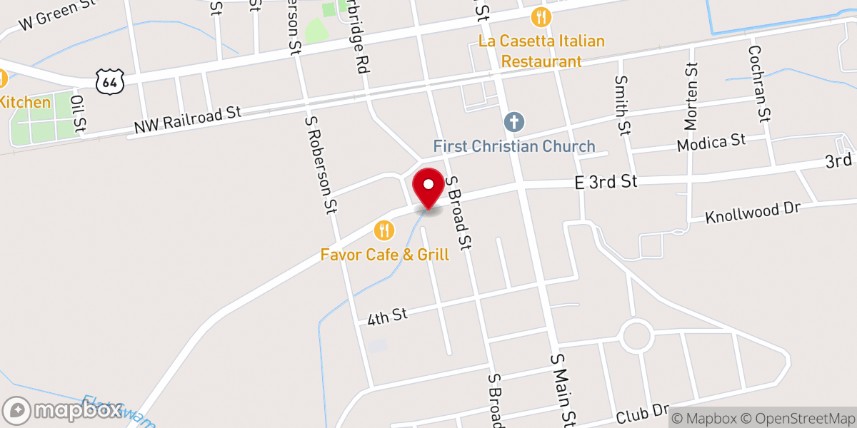 Map showing location of Mt Pleasant Holiness Church
