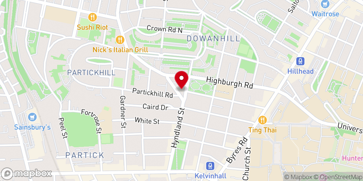 Map showing location of Former Dowanhill Church and Halls