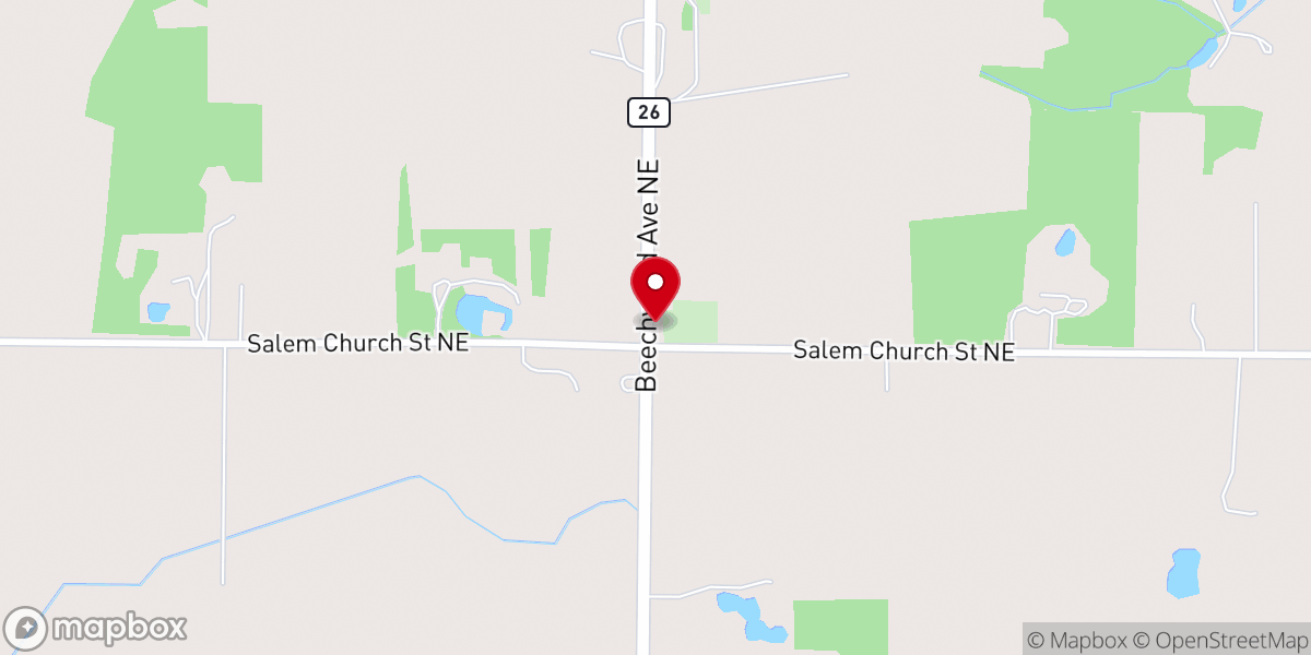 Map showing location of Salem United Methodist Church