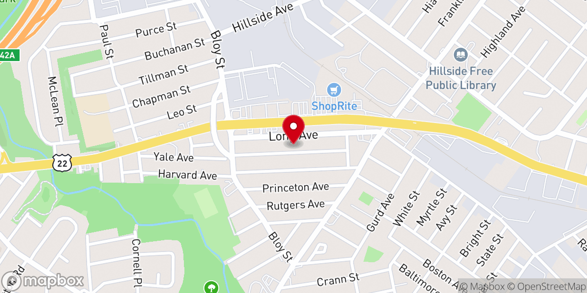 Map showing location of First Church of God in Christ