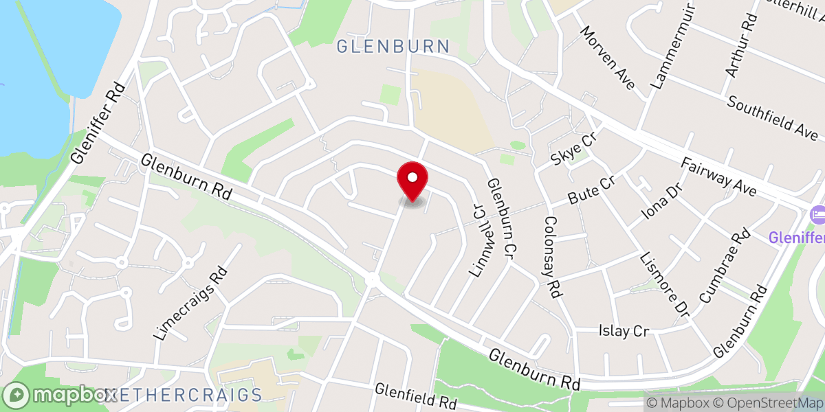 Map showing location of Glenburn Baptist Church