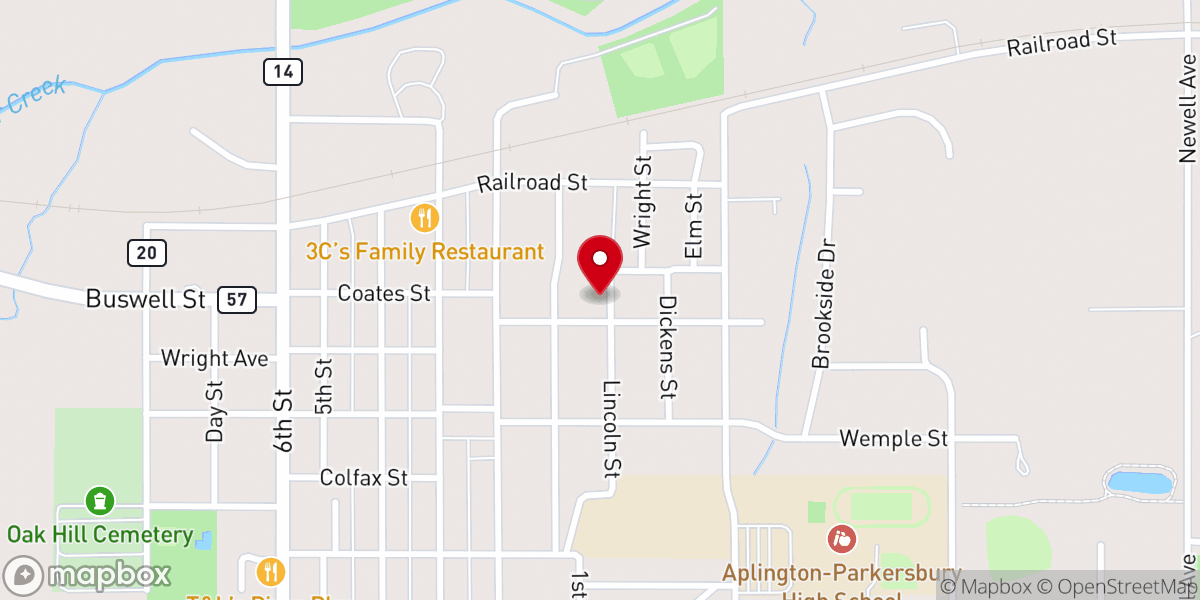 Map showing location of Christian Reformed Church