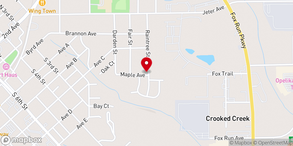 Map showing location of Friendship Missionary Baptist