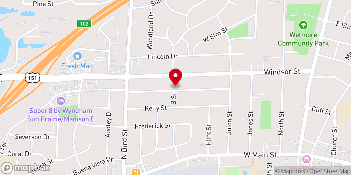 Map showing location of New Crossing Church