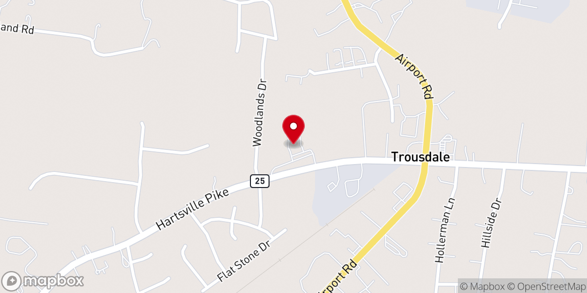 Map showing location of Long Hollow Church