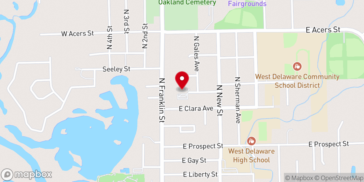 Map showing location of Our Saviour's Lutheran Church