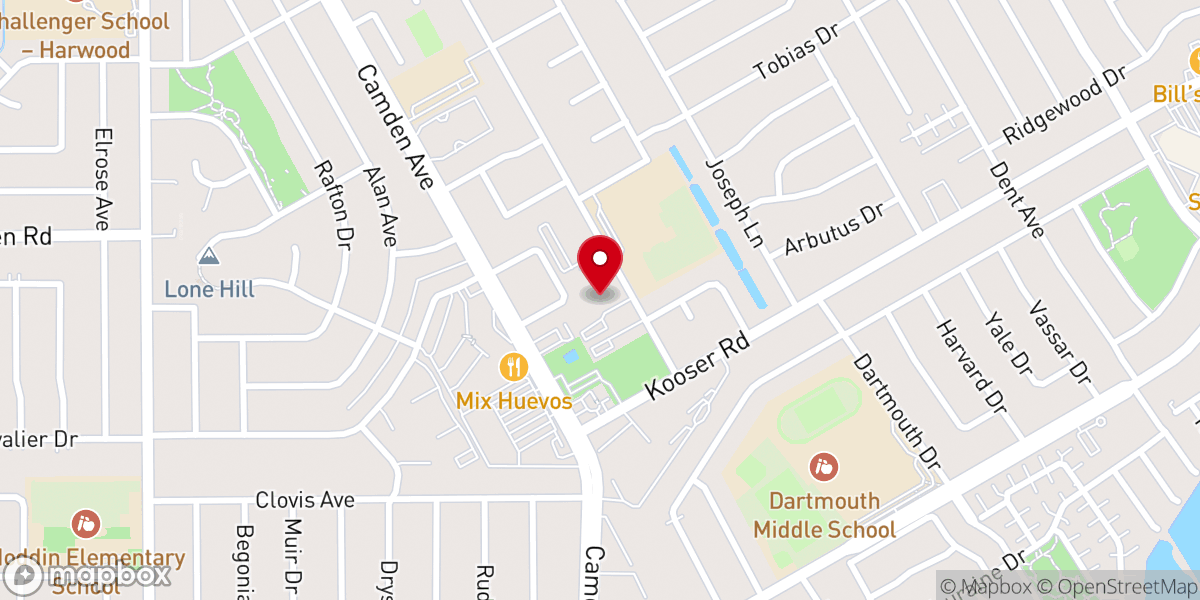 Map showing location of San Jose Open Bible Church