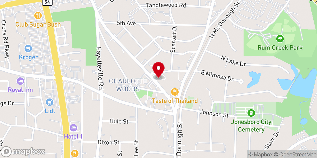 Map showing location of Jonesboro Church Of God in Christ