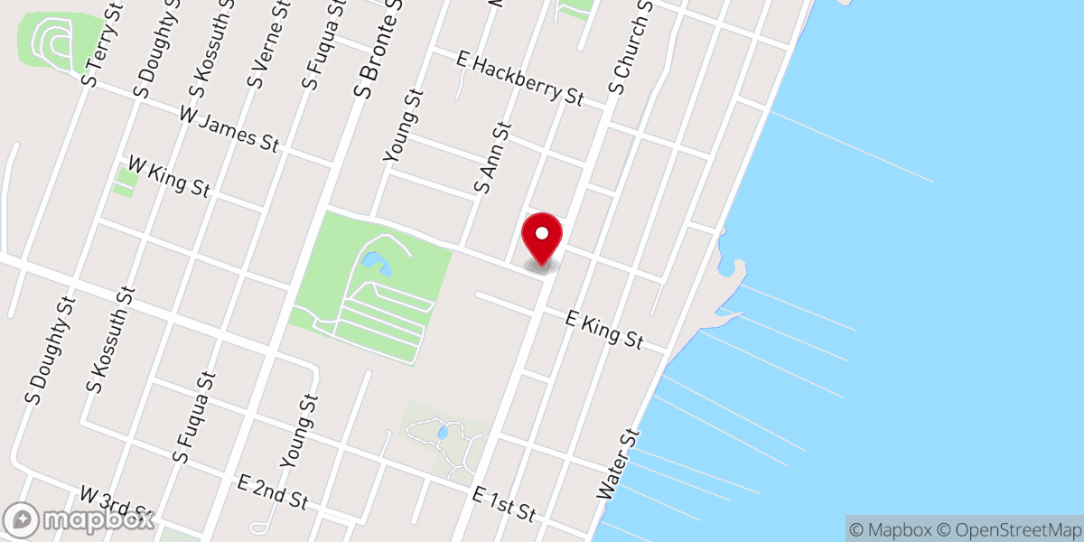 Map showing location of Flower's Shrimp Market