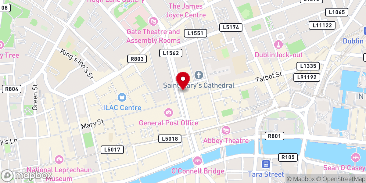Map showing location of The Spire of Dublin, stop 6059