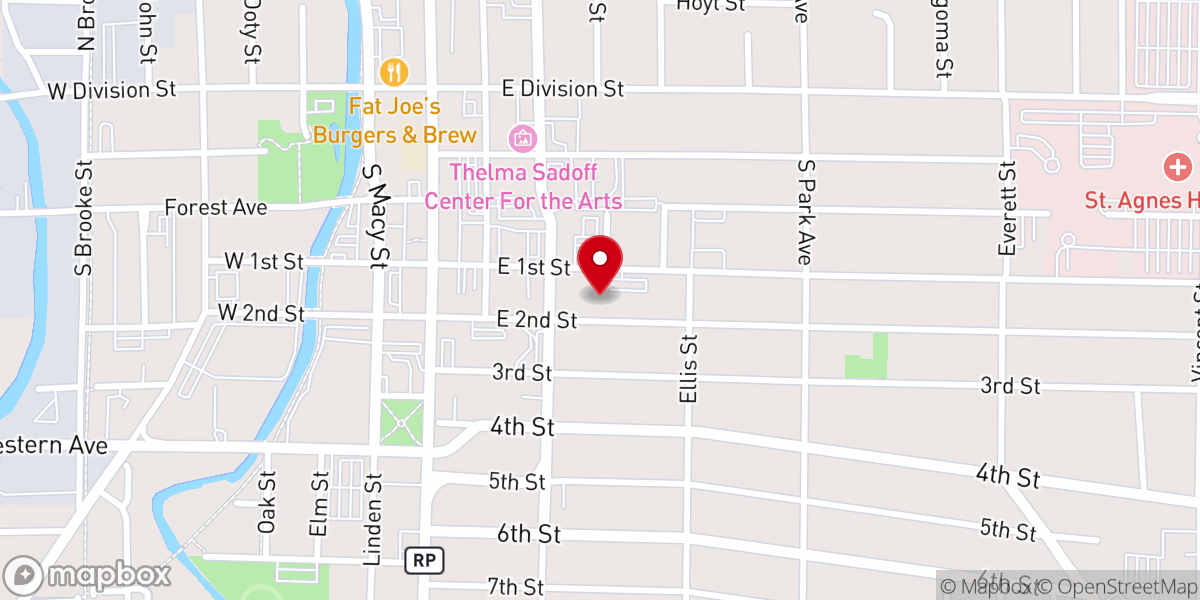 Map showing location of Parish School Apartments