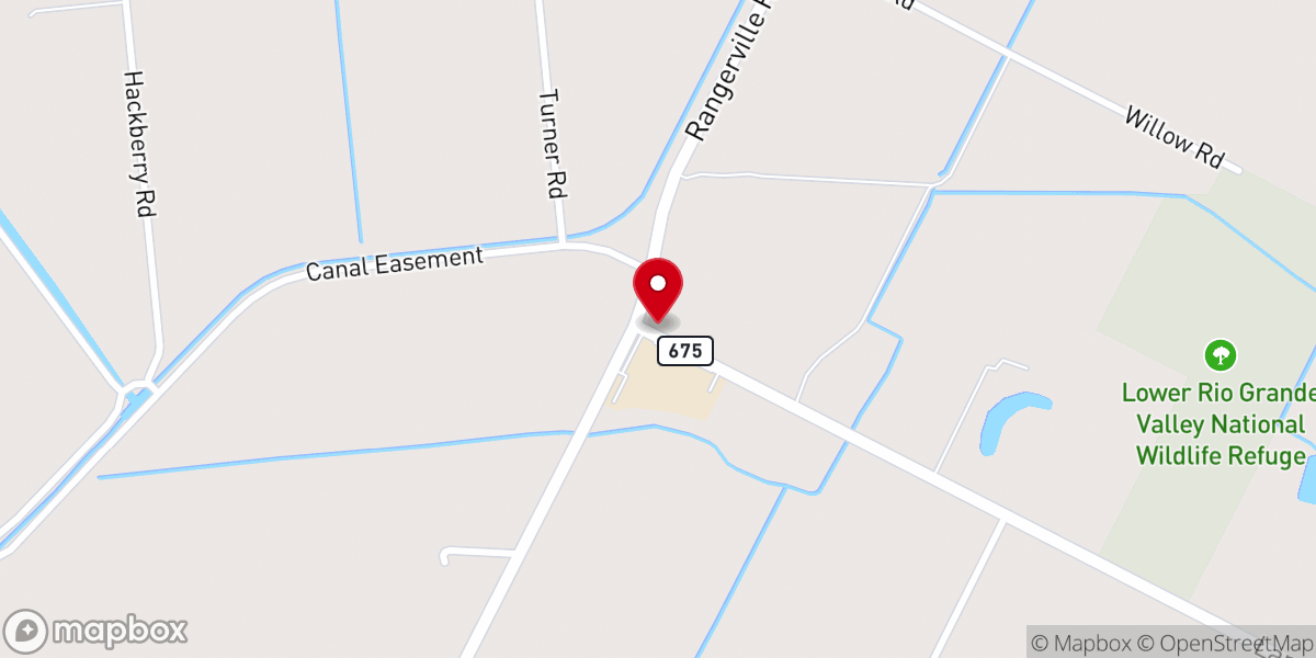 Map showing location of Rangerville Church of Christ