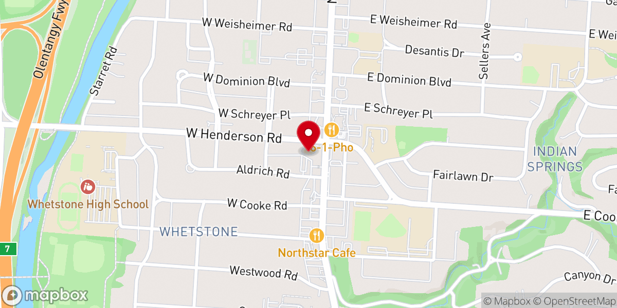 Map showing location of Maple Grove United Methodist Church