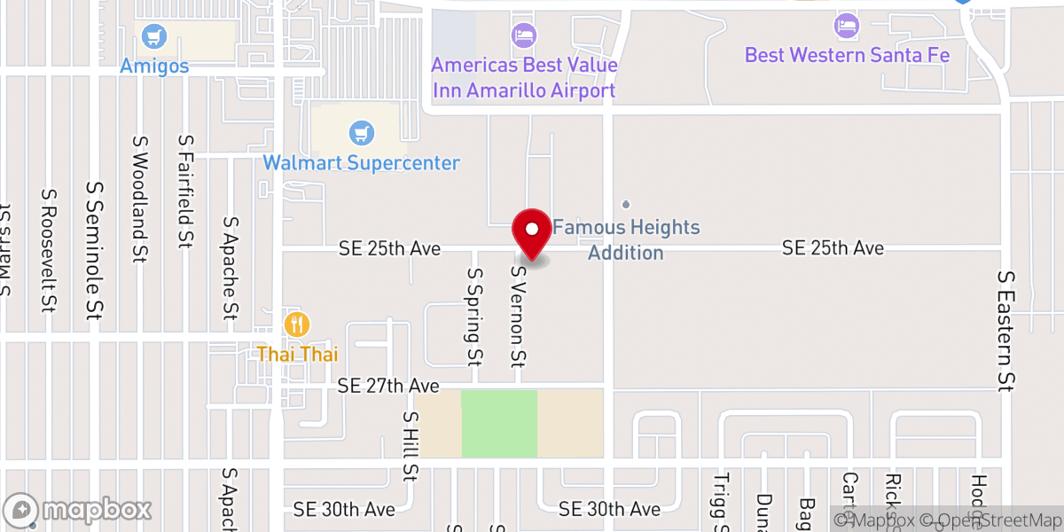 Map showing location of Emmanuel Worship Center