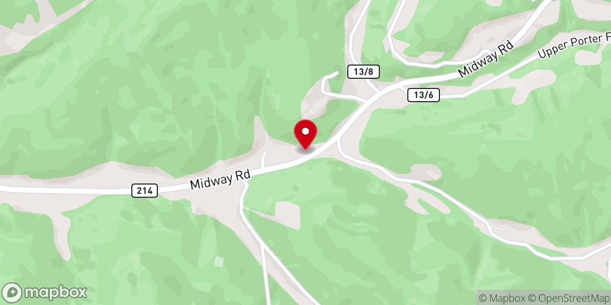 Map showing location of Yawkey Baptist Church