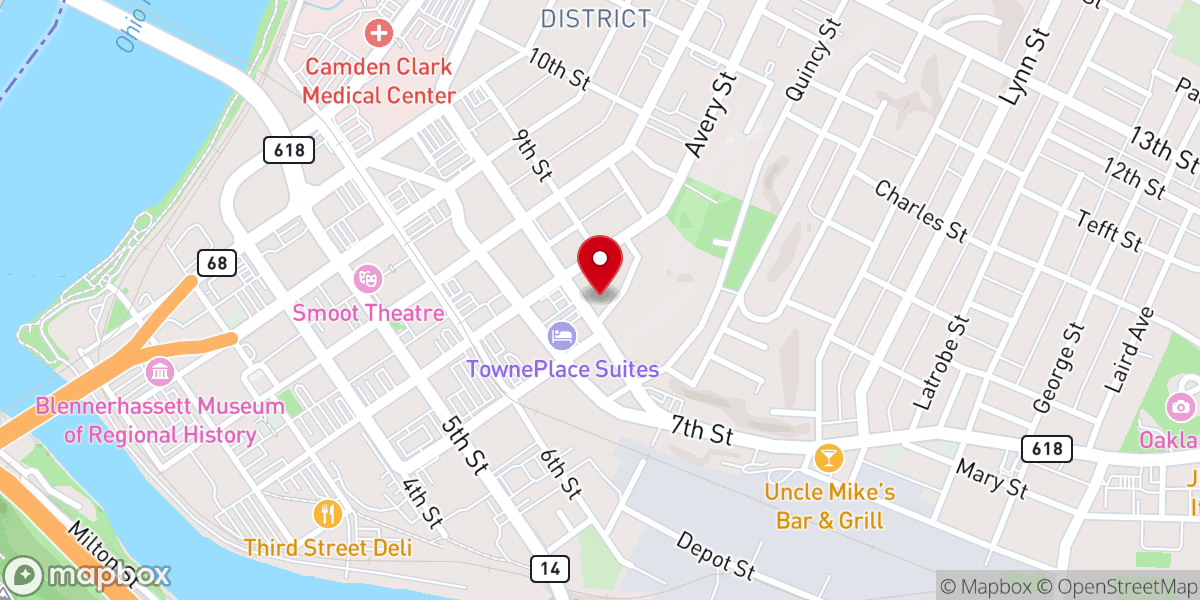 Map showing location of Zion Baptist Church